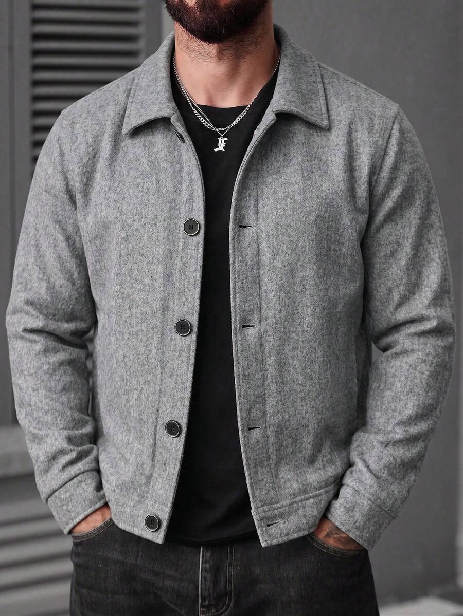 Men's teddy fleece cropped coat — additional view