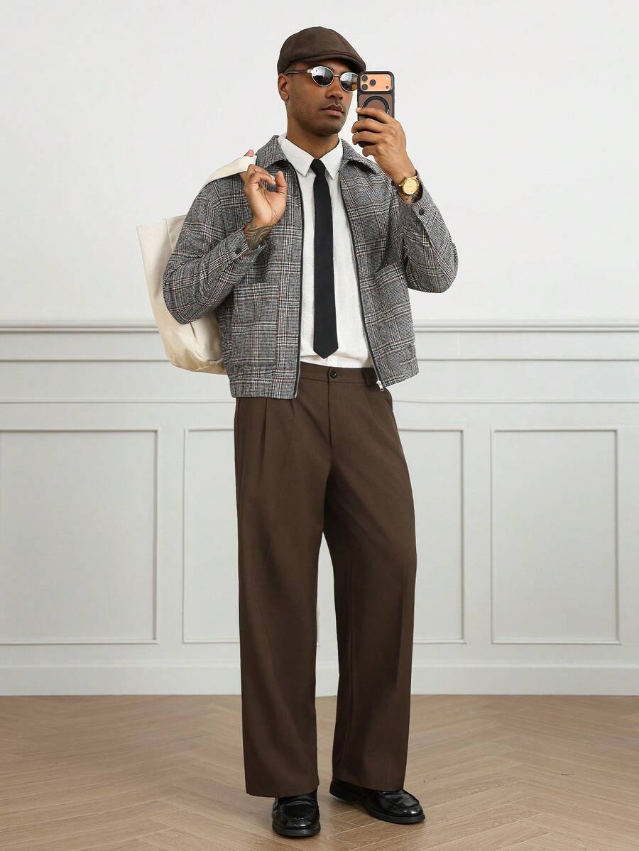 Men's single-breasted wool overcoat — additional view