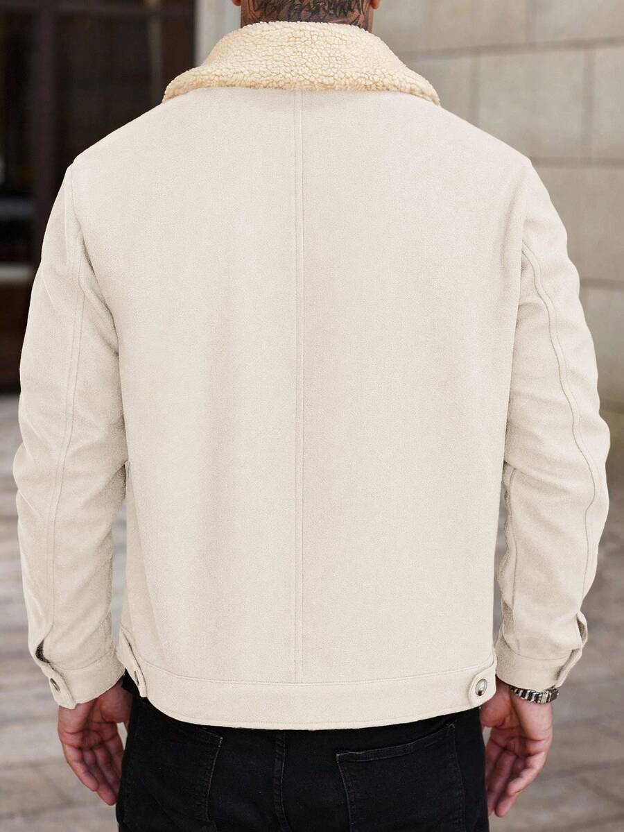 Men's teddy fleece cropped coat — additional view