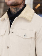 Men's teddy fleece cropped coat — additional view