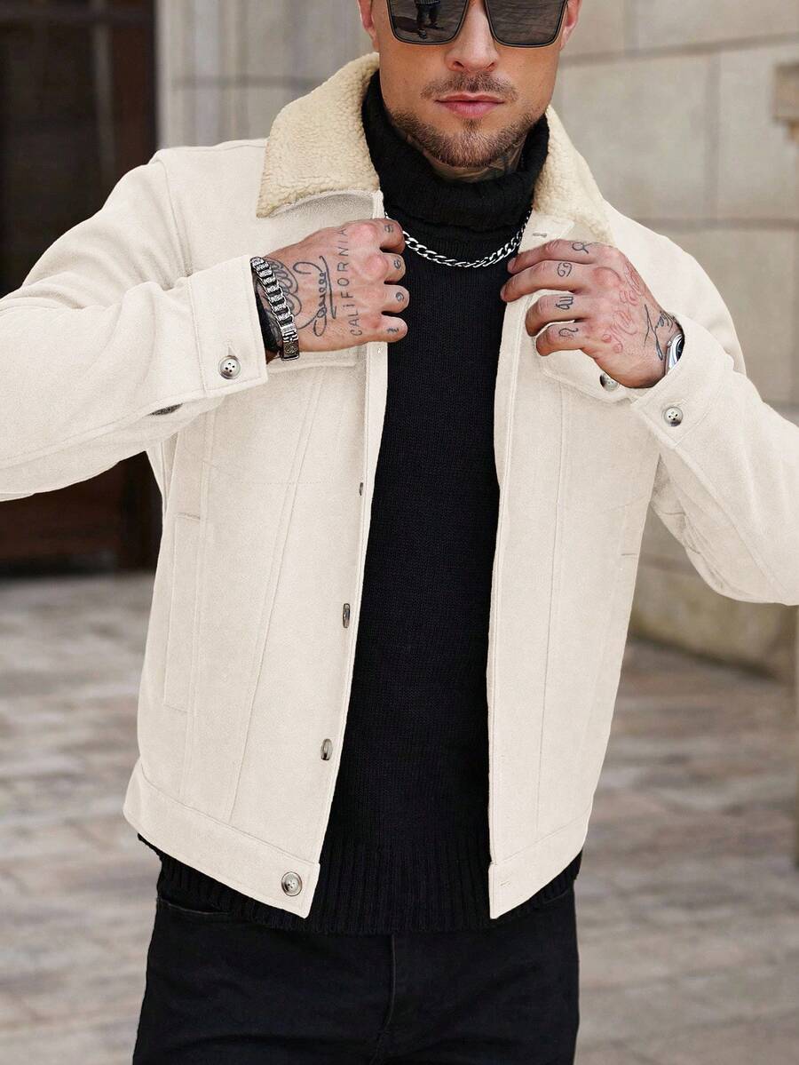 Men's teddy fleece cropped coat — additional view