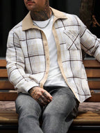 Men's checked long sleeve shacket — additional view
