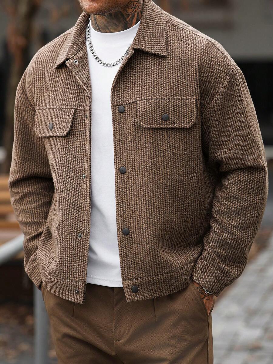Men's textured knit button jacket — additional view
