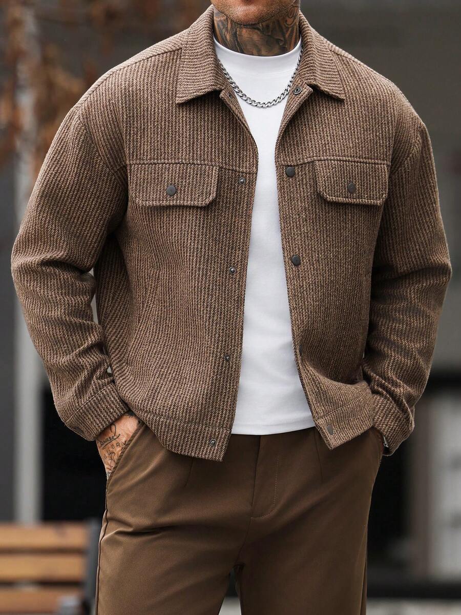 Men's single-breasted wool overcoat — additional view