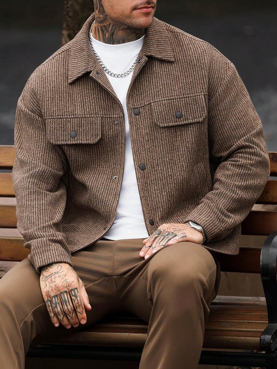 Men's single-breasted wool overcoat — additional view