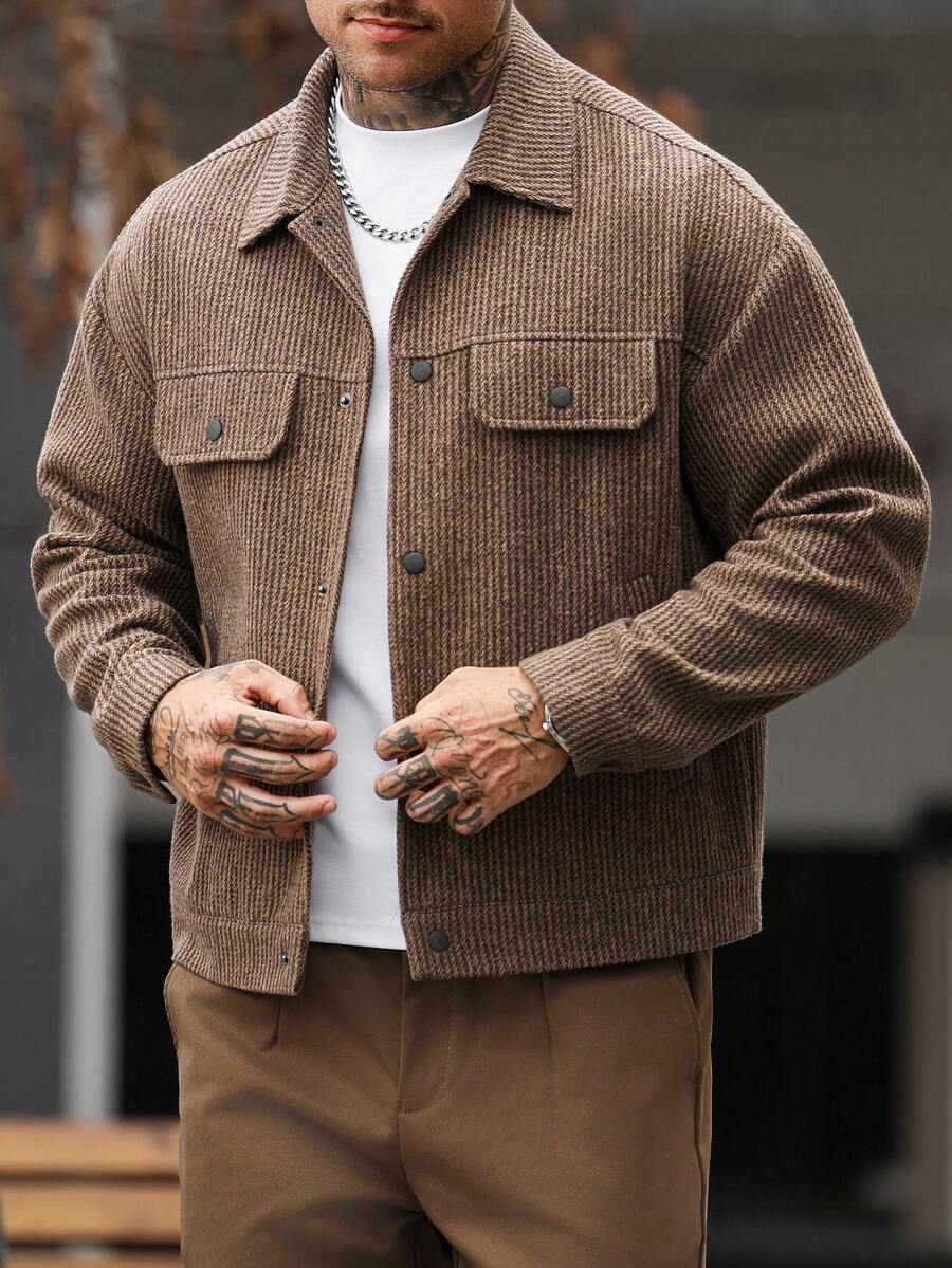 Men's single-breasted wool overcoat — additional view