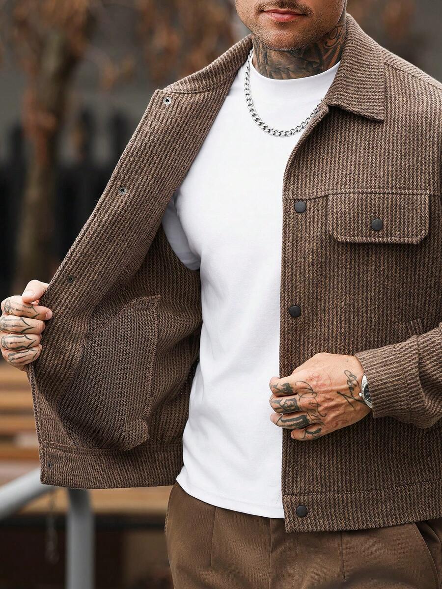 Men's single-breasted wool overcoat — additional view