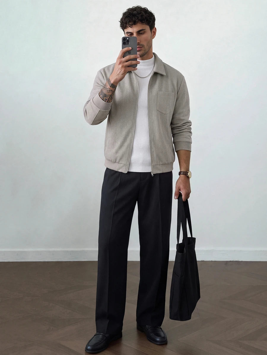 Men's single-breasted wool overcoat — additional view