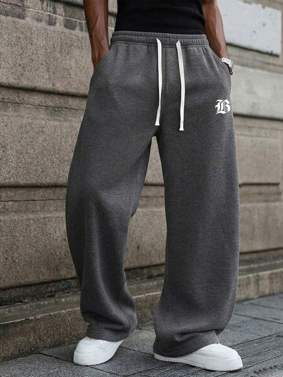 Men's drawstring waist casual joggers — additional view