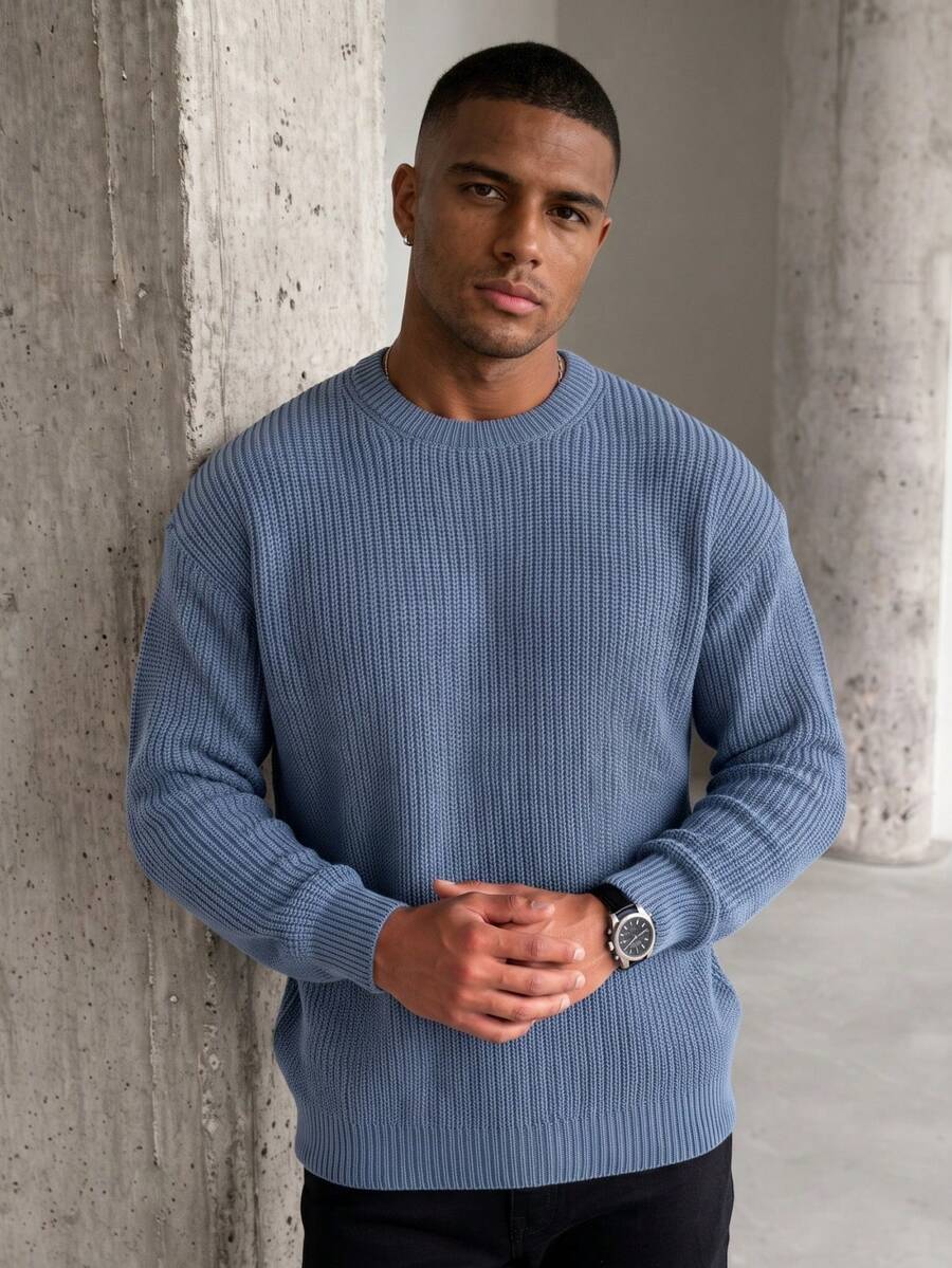 Men's crew neck long sleeve pullover — additional view