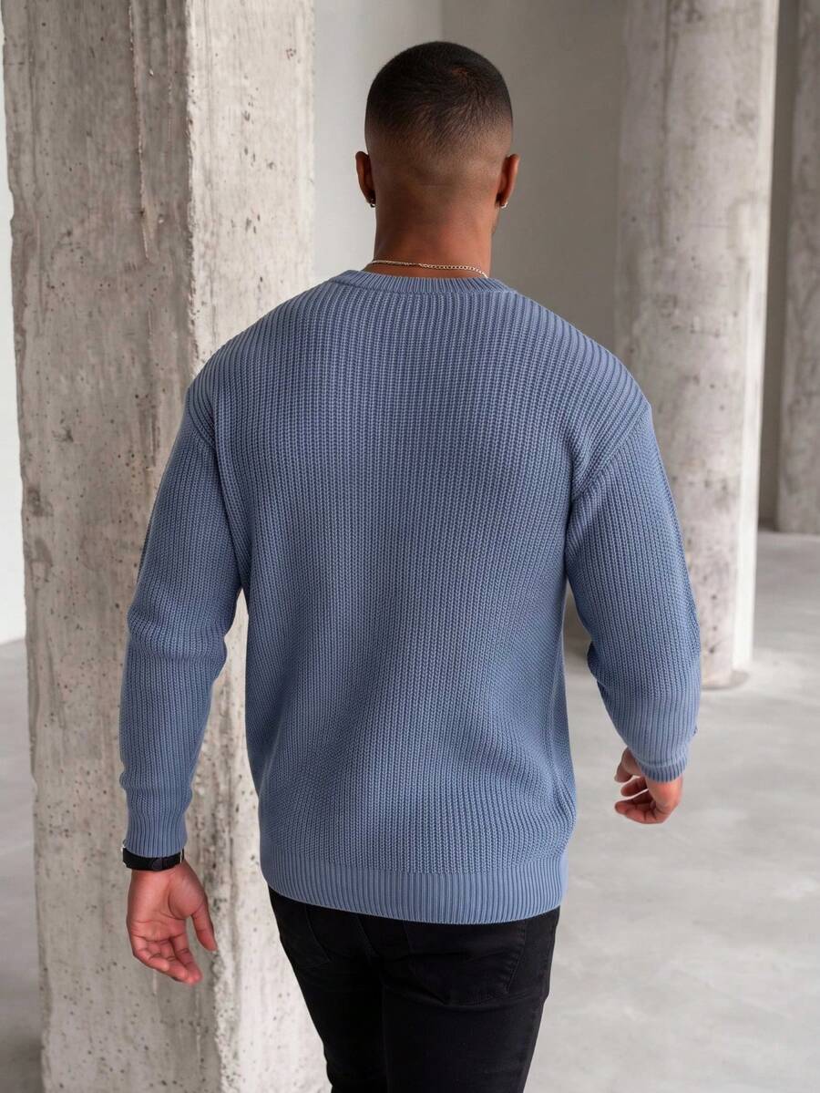 Men's crew neck long sleeve pullover — additional view