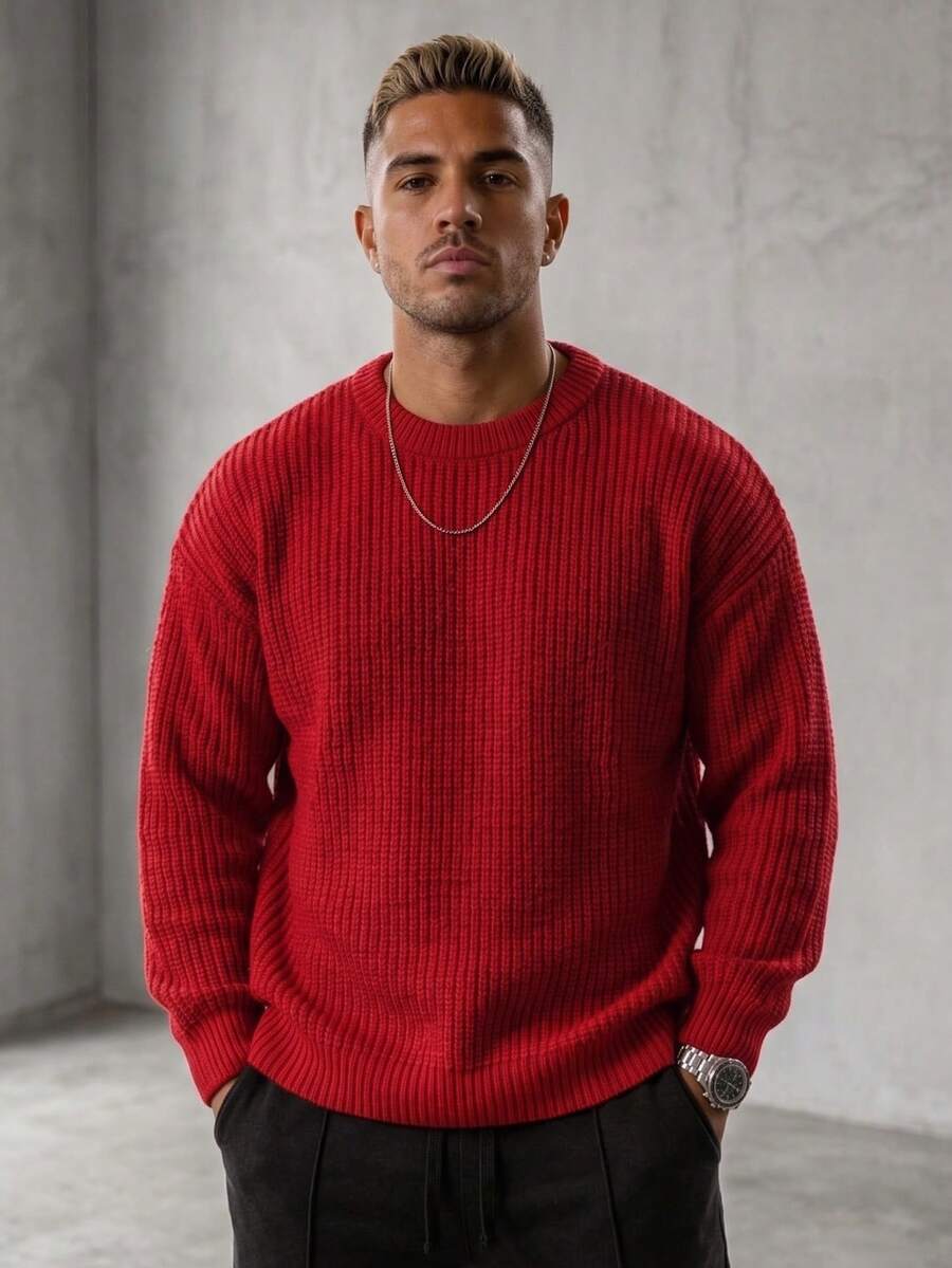 Men's crew neck long sleeve pullover — additional view