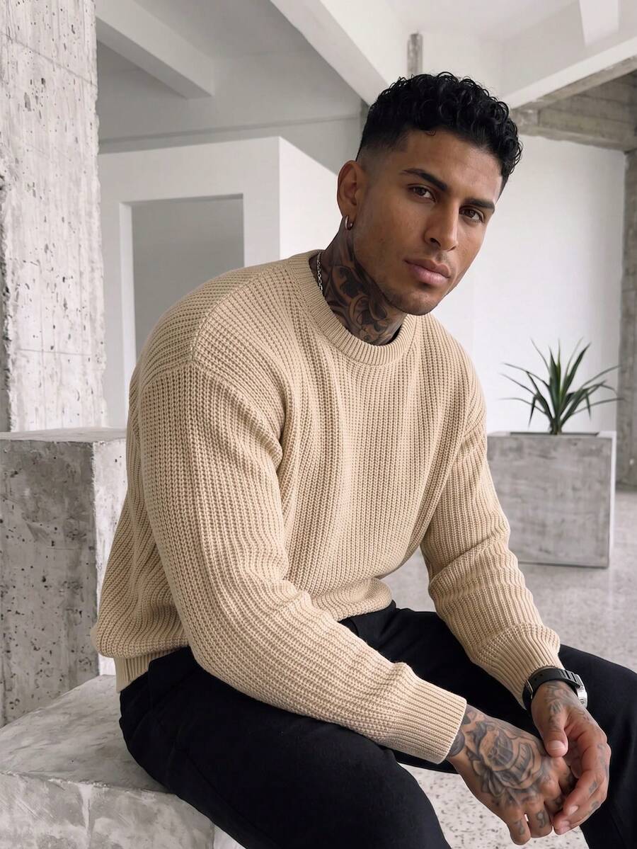 Men's crew neck long sleeve pullover — additional view