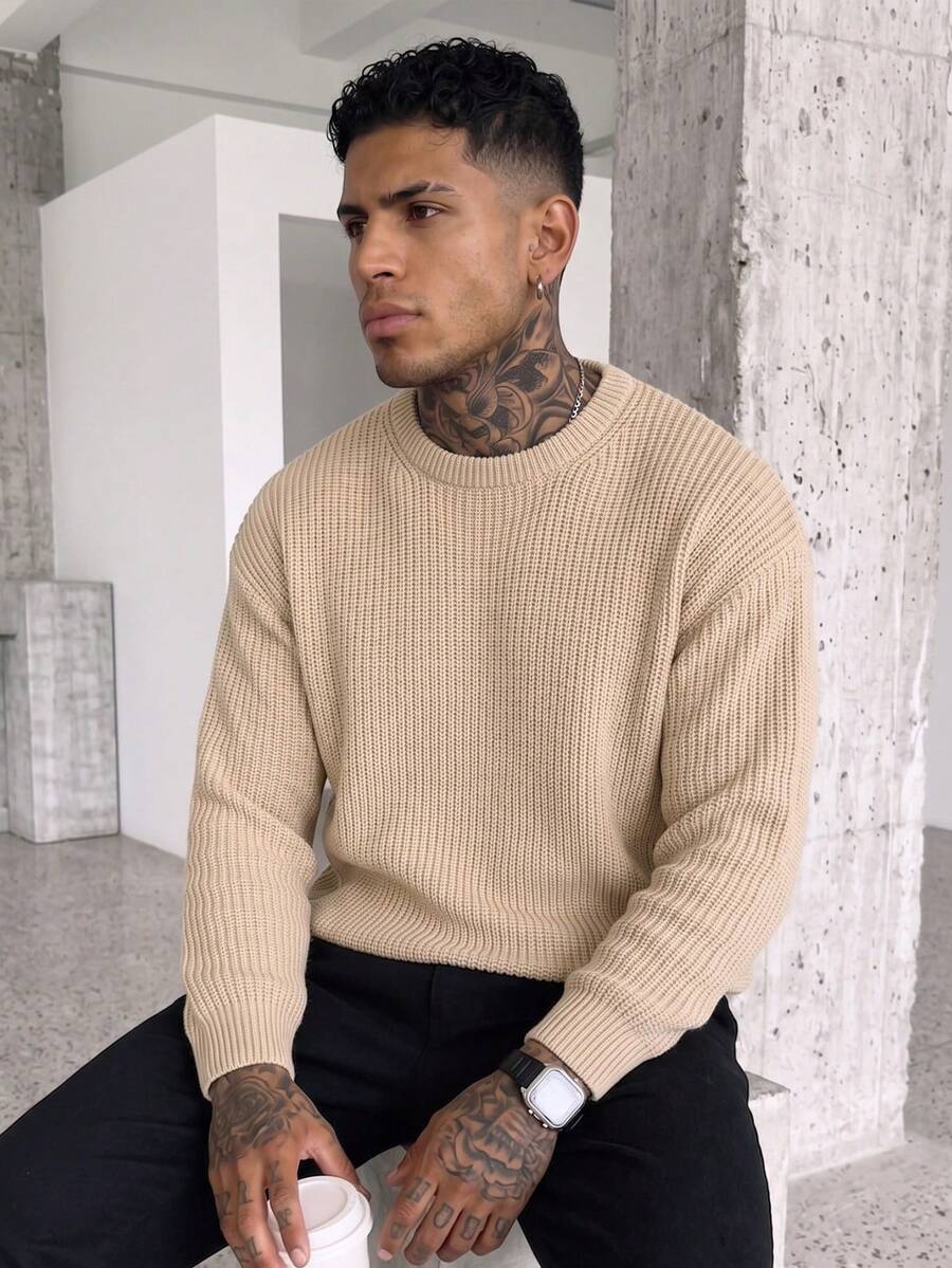 Men's crew neck long sleeve pullover — additional view