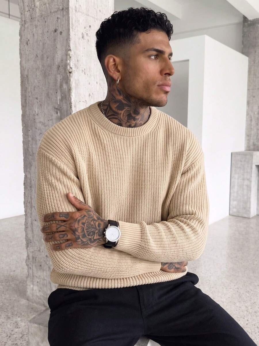 Men's crew neck long sleeve pullover — additional view