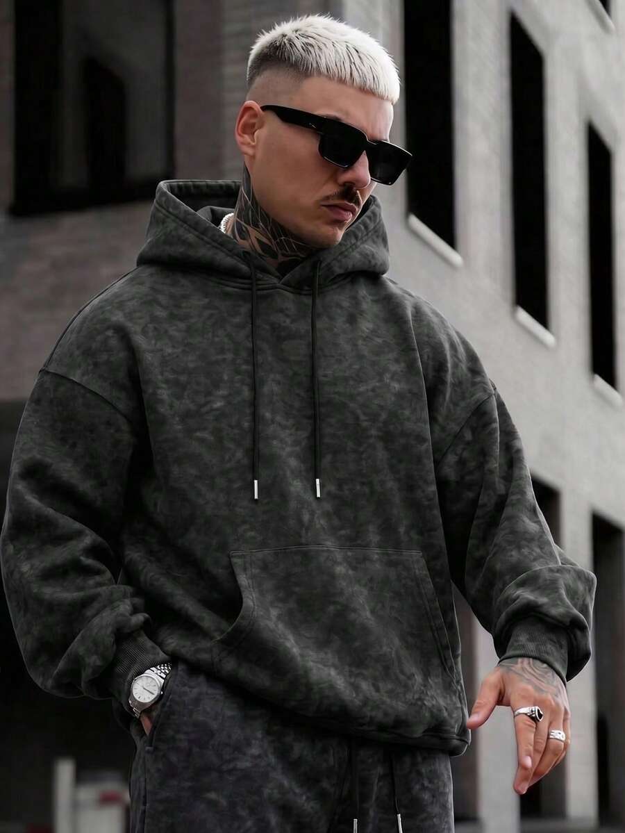 Men's drawstring long sleeve hoodie — additional view