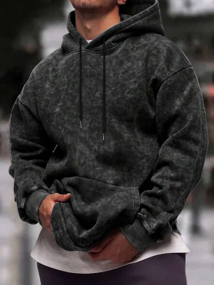 Men's drawstring long sleeve hoodie — additional view