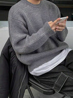 Men's crew neck long sleeve pullover — alternate view