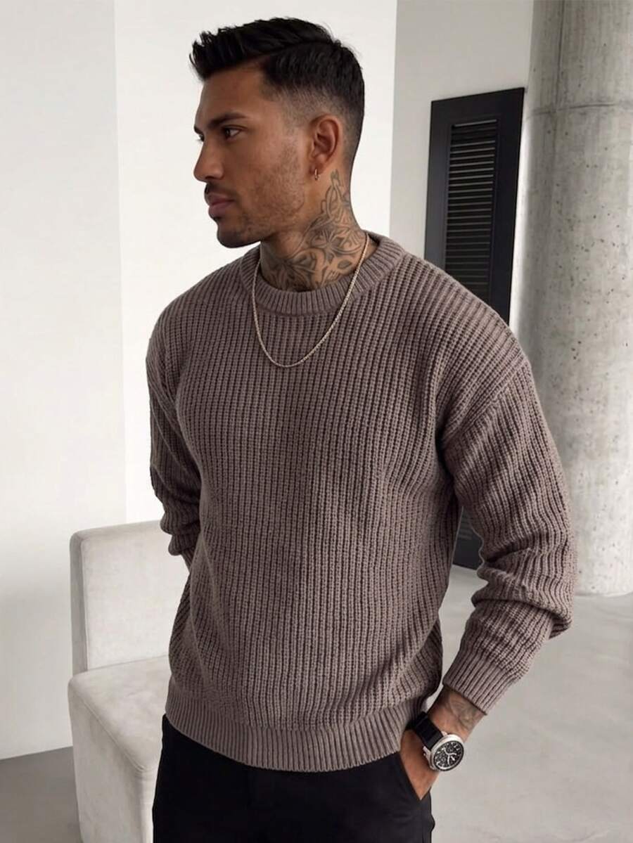 Men's crew neck long sleeve pullover — additional view