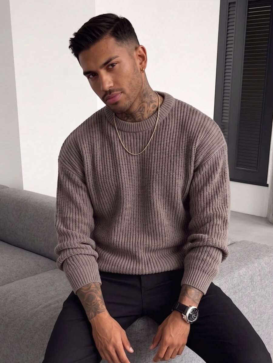 Men's crew neck long sleeve pullover — additional view