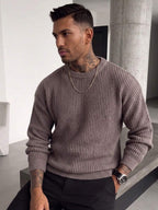 Men's crew neck long sleeve pullover — additional view