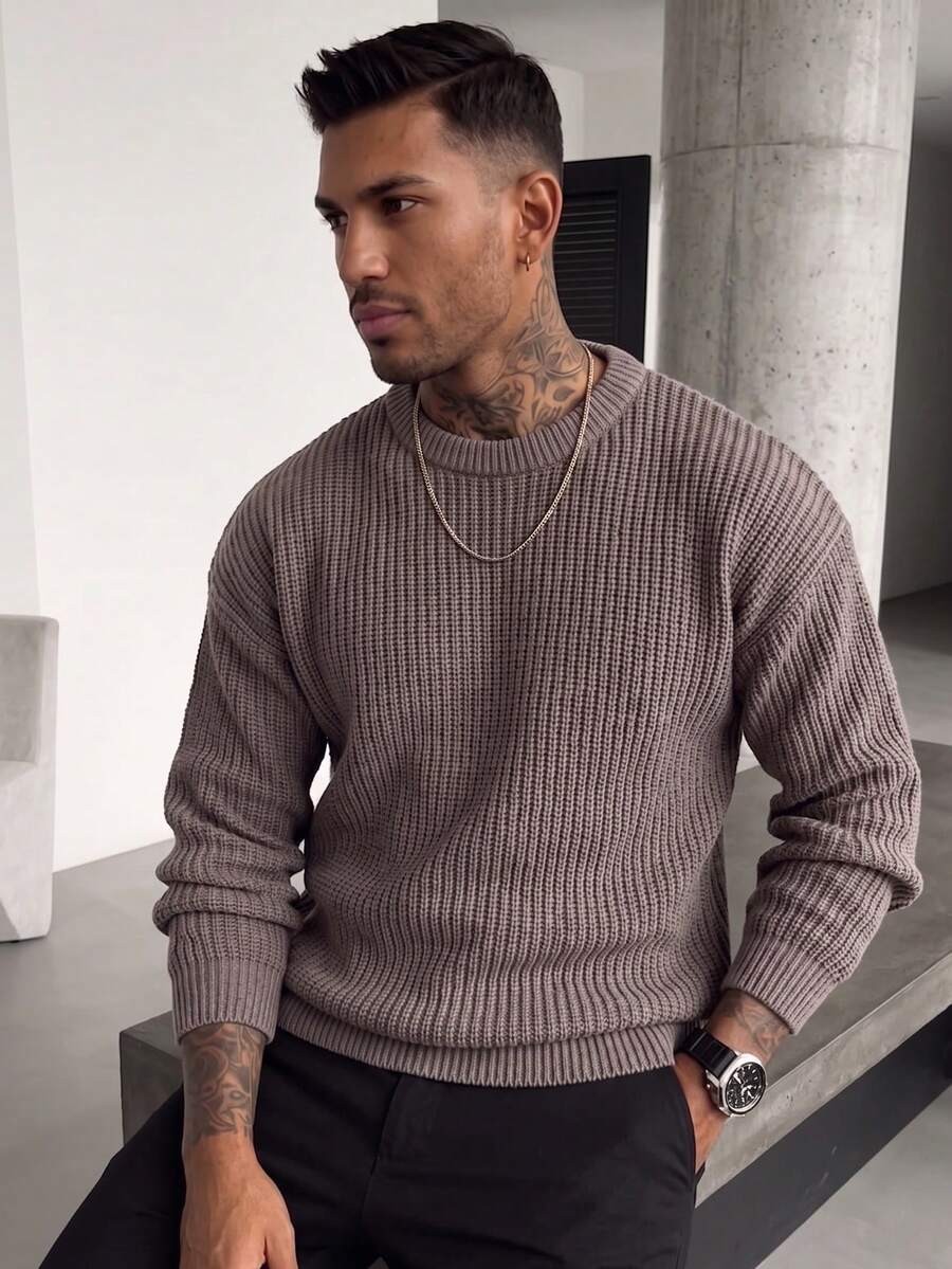 Men's crew neck long sleeve pullover — additional view