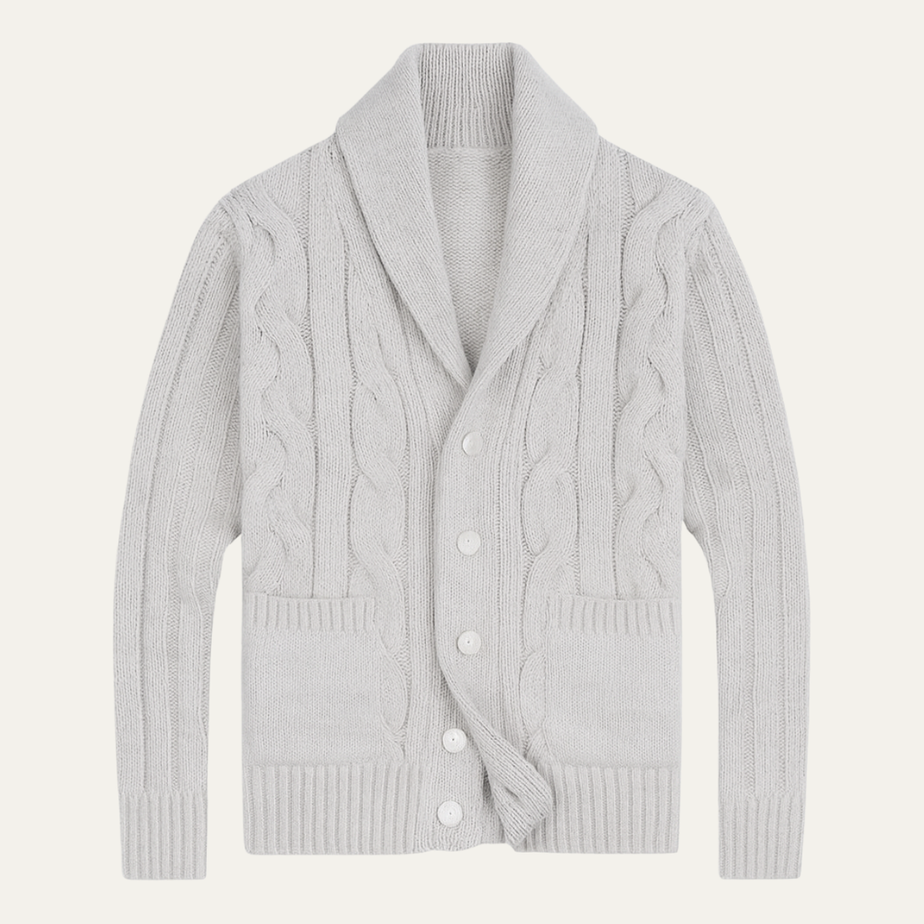 Men's chunky cable cardigan — additional view