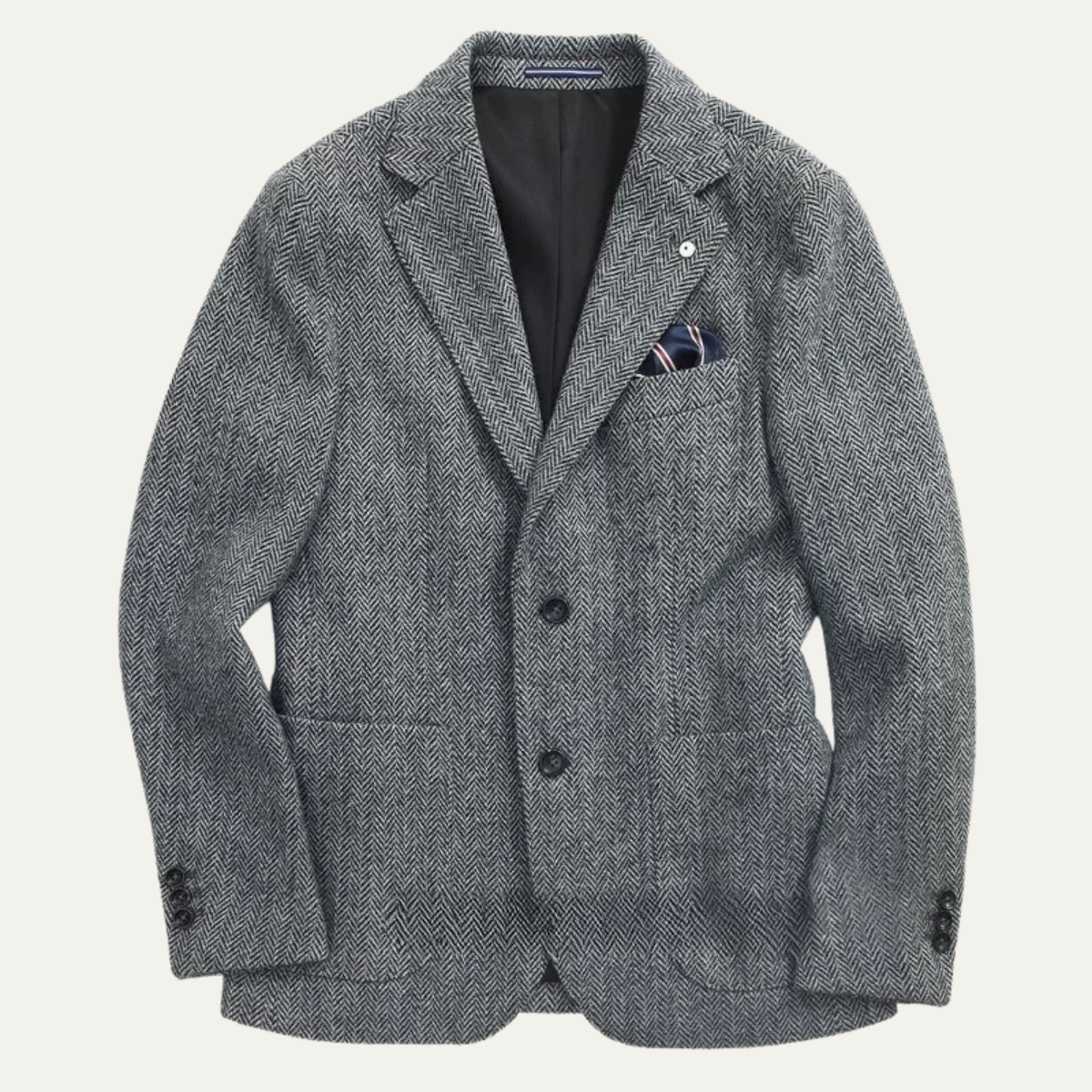 Men's single-breasted herringbone blazer