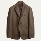 Men's single-breasted herringbone blazer — detail view