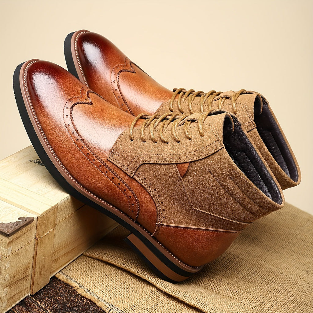 Men's classic wingtip leather boots — additional view