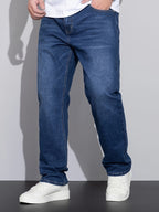 Men's straight-leg stretch denim jeans — additional view