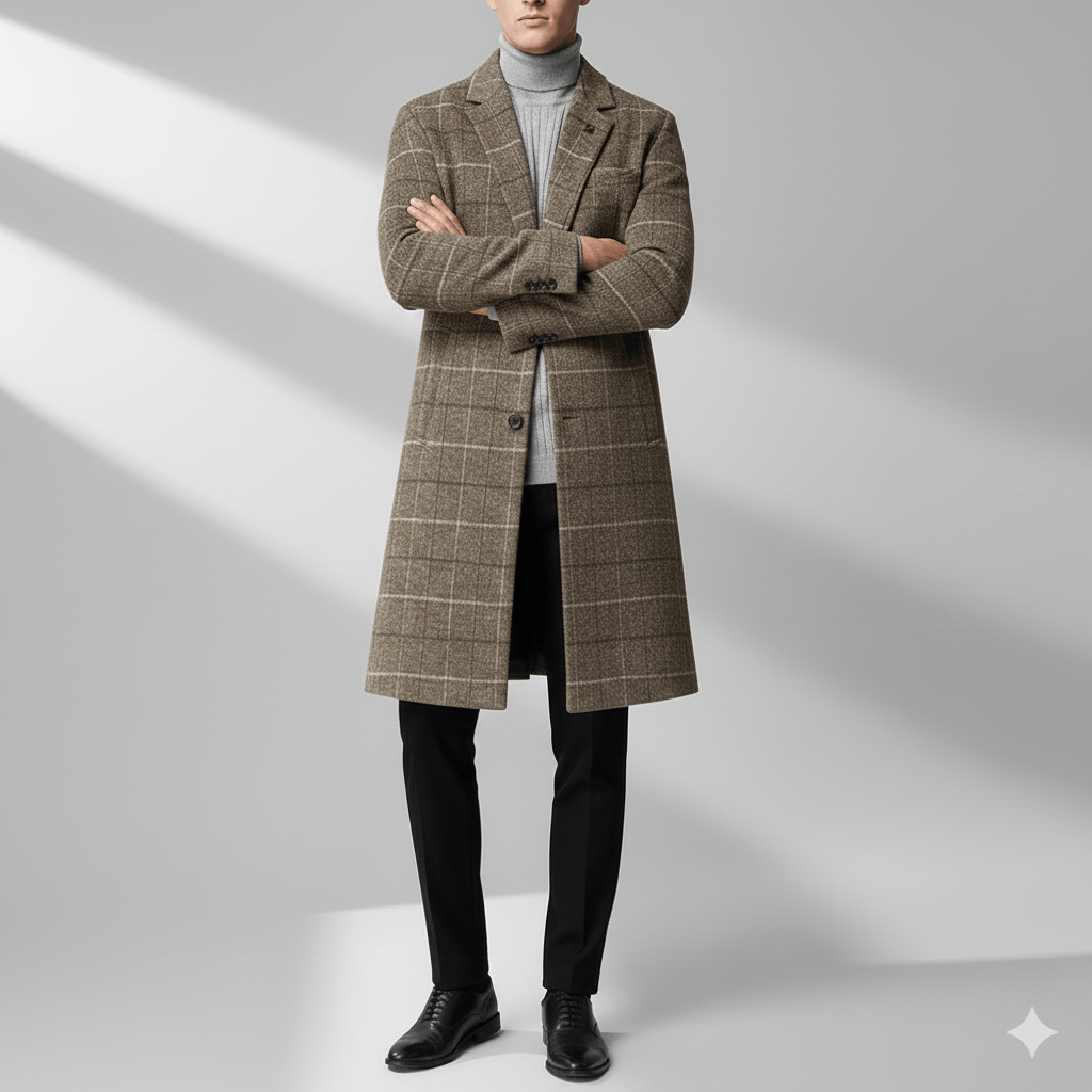 Braxton | Windowpane Wool Winter Coat
