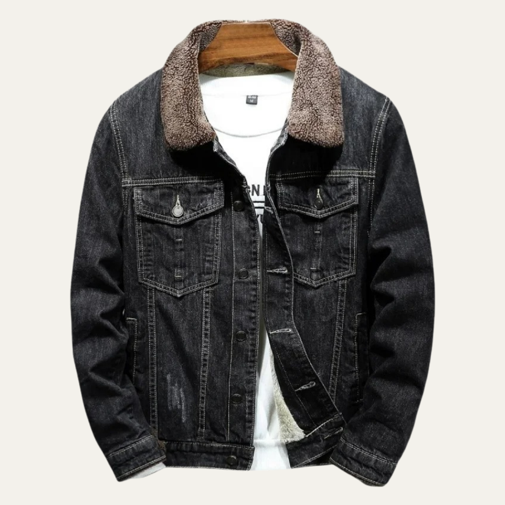 Men's fleece-lined classic denim jacket