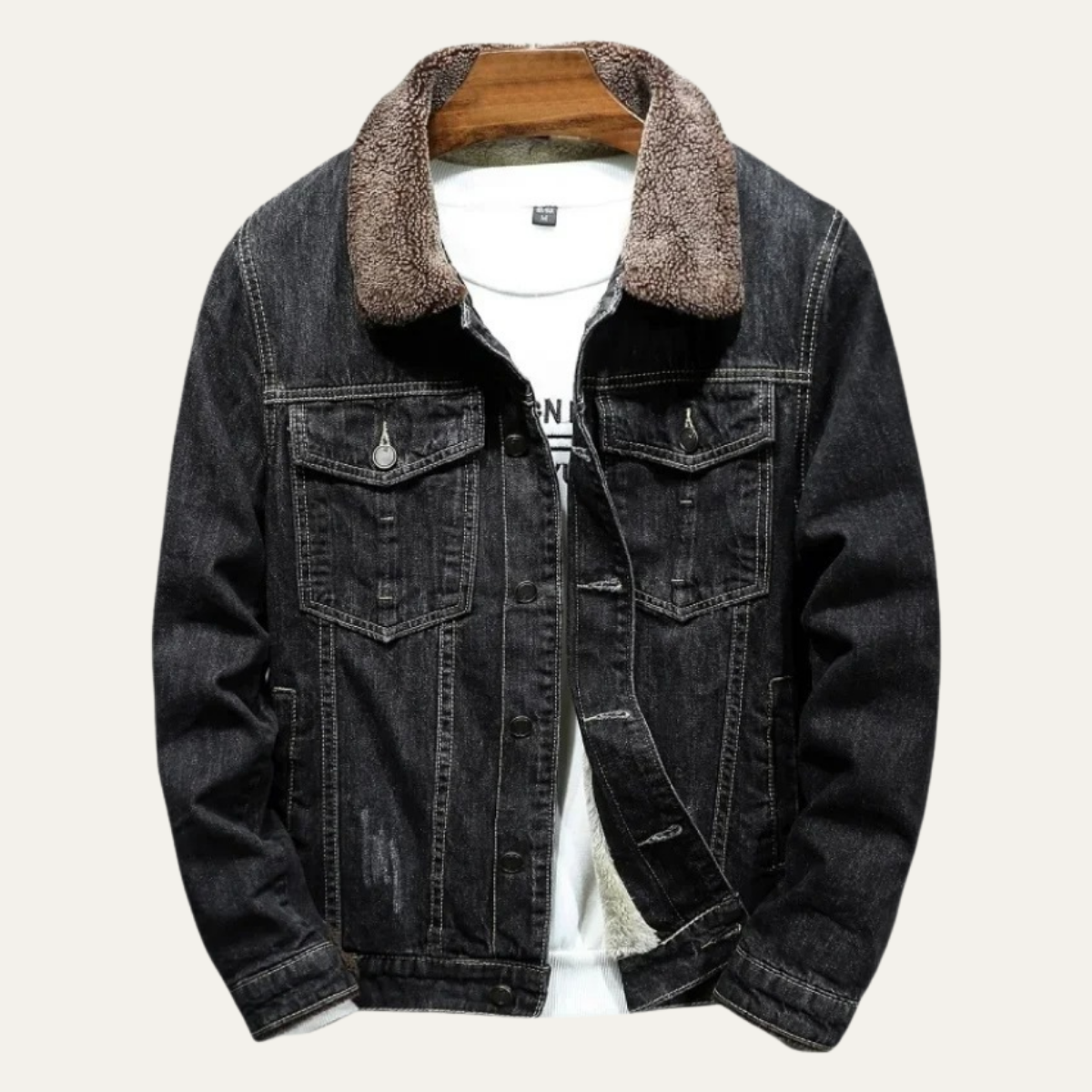 Men's fleece-lined classic denim jacket