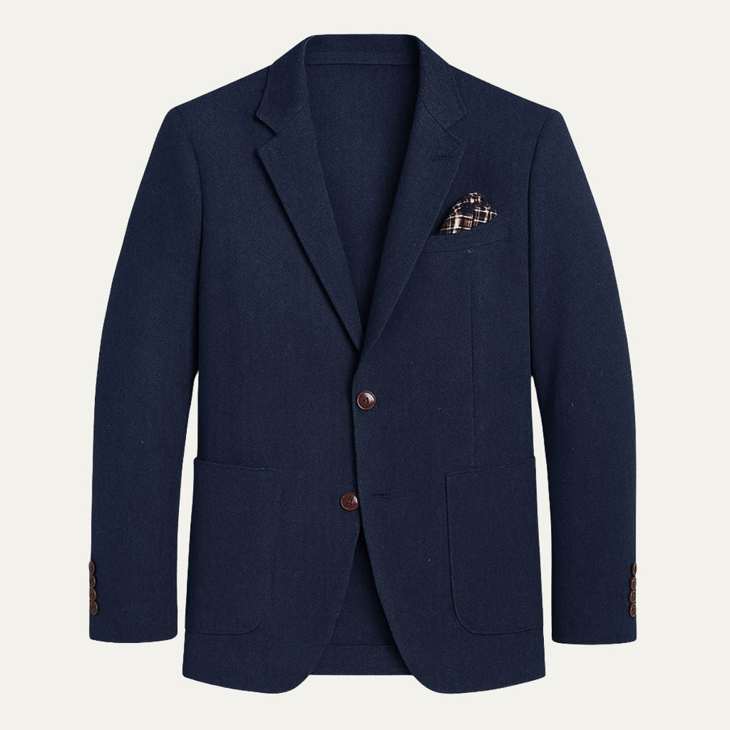 Men's single-breasted herringbone blazer