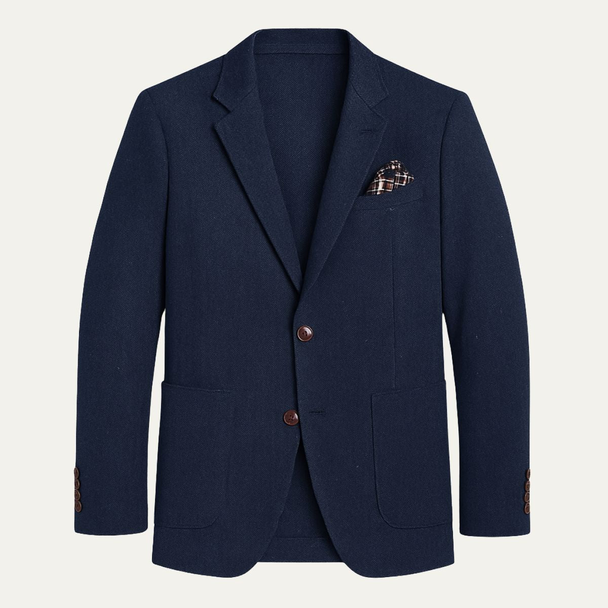 Men's single-breasted herringbone blazer