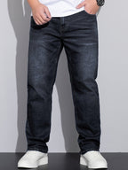 Men's straight-leg stretch denim jeans — additional view