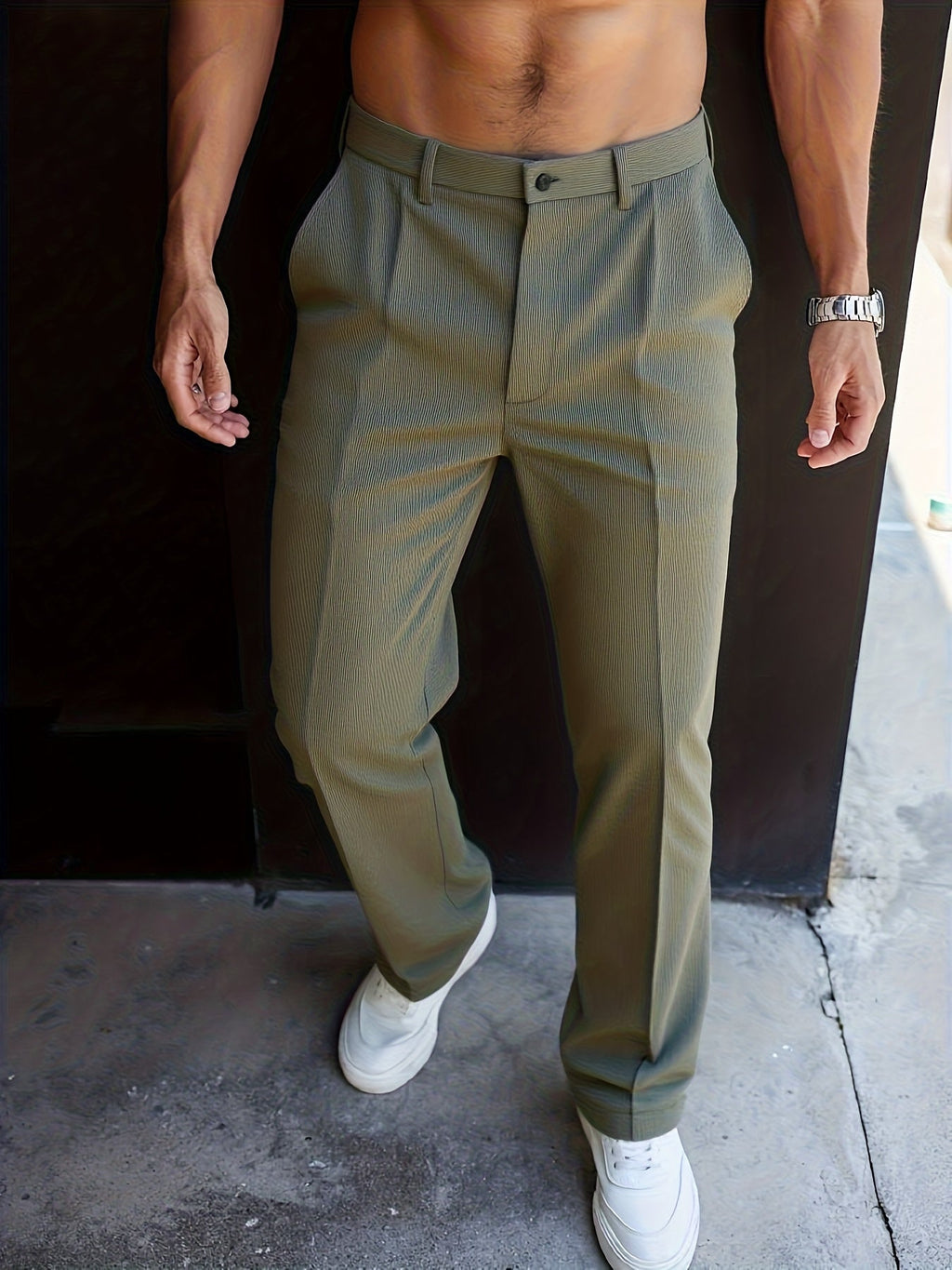 Men's straight-leg tailored pants — additional view