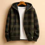 Men's plaid fleece-lined hooded jacket — additional view