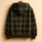 Men's plaid fleece-lined hooded jacket — additional view
