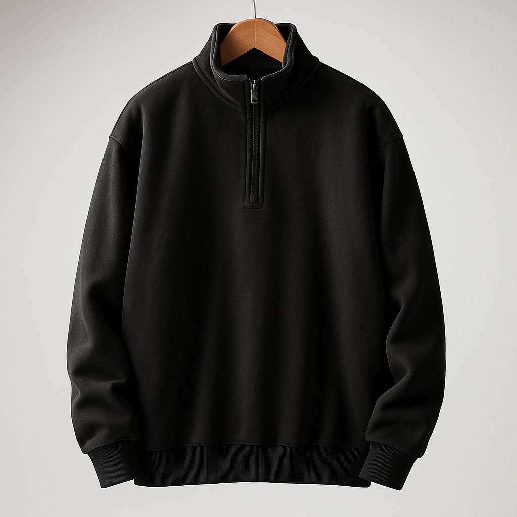 Men's fleece quarter-zip pullover hoodie — additional view