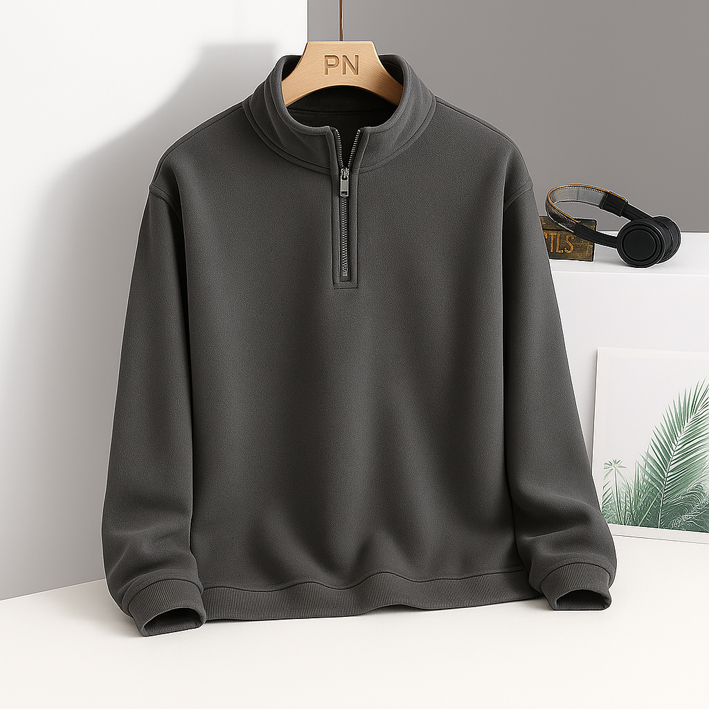 Men's fleece quarter-zip pullover hoodie — additional view
