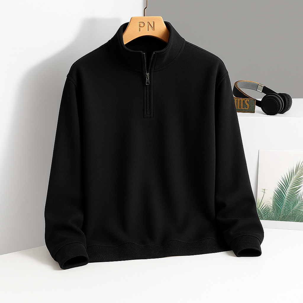 Men's fleece quarter-zip pullover hoodie — additional view