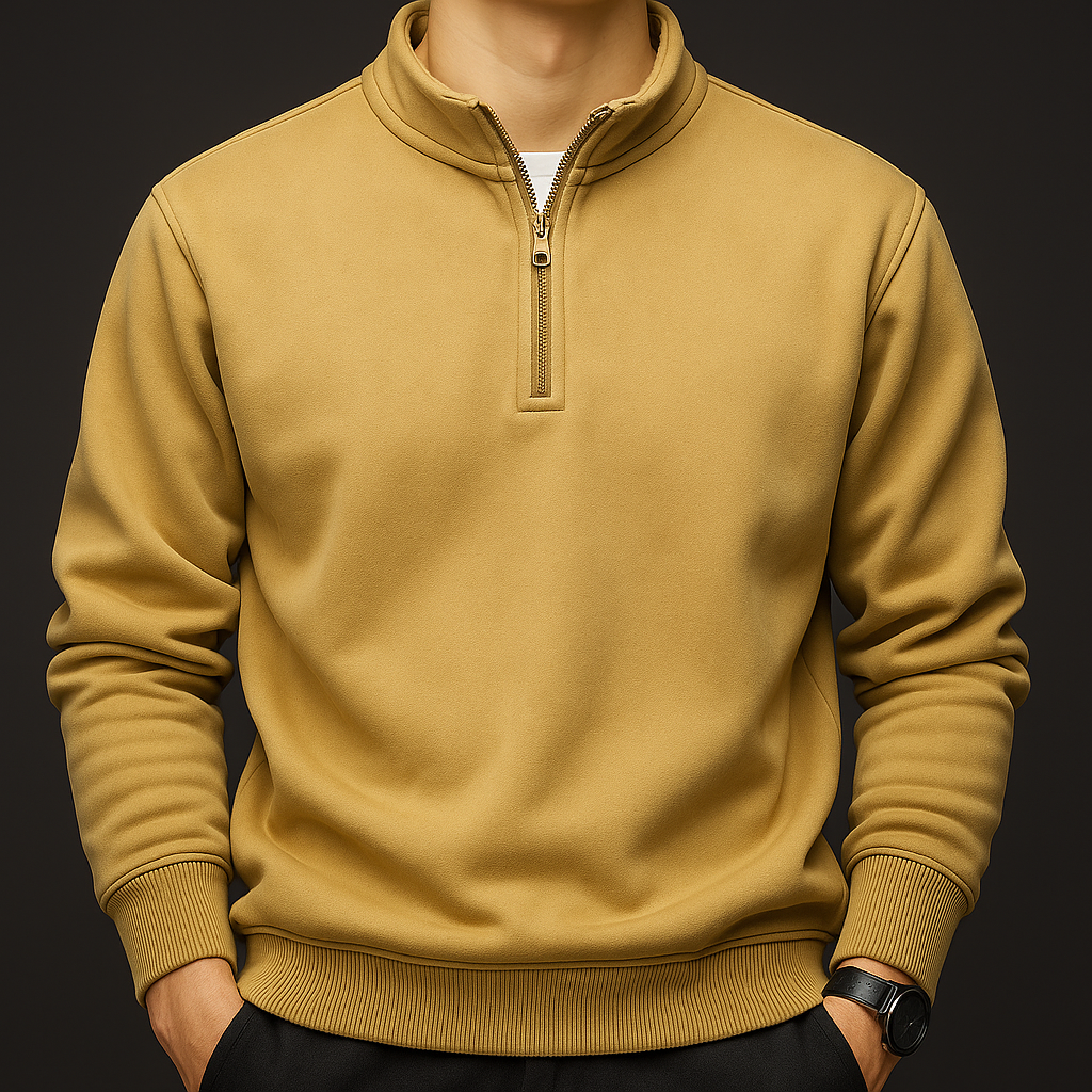 Men's fleece quarter-zip pullover hoodie — additional view