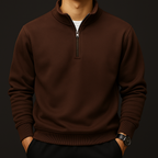 Men's fleece quarter-zip pullover hoodie — alternate view