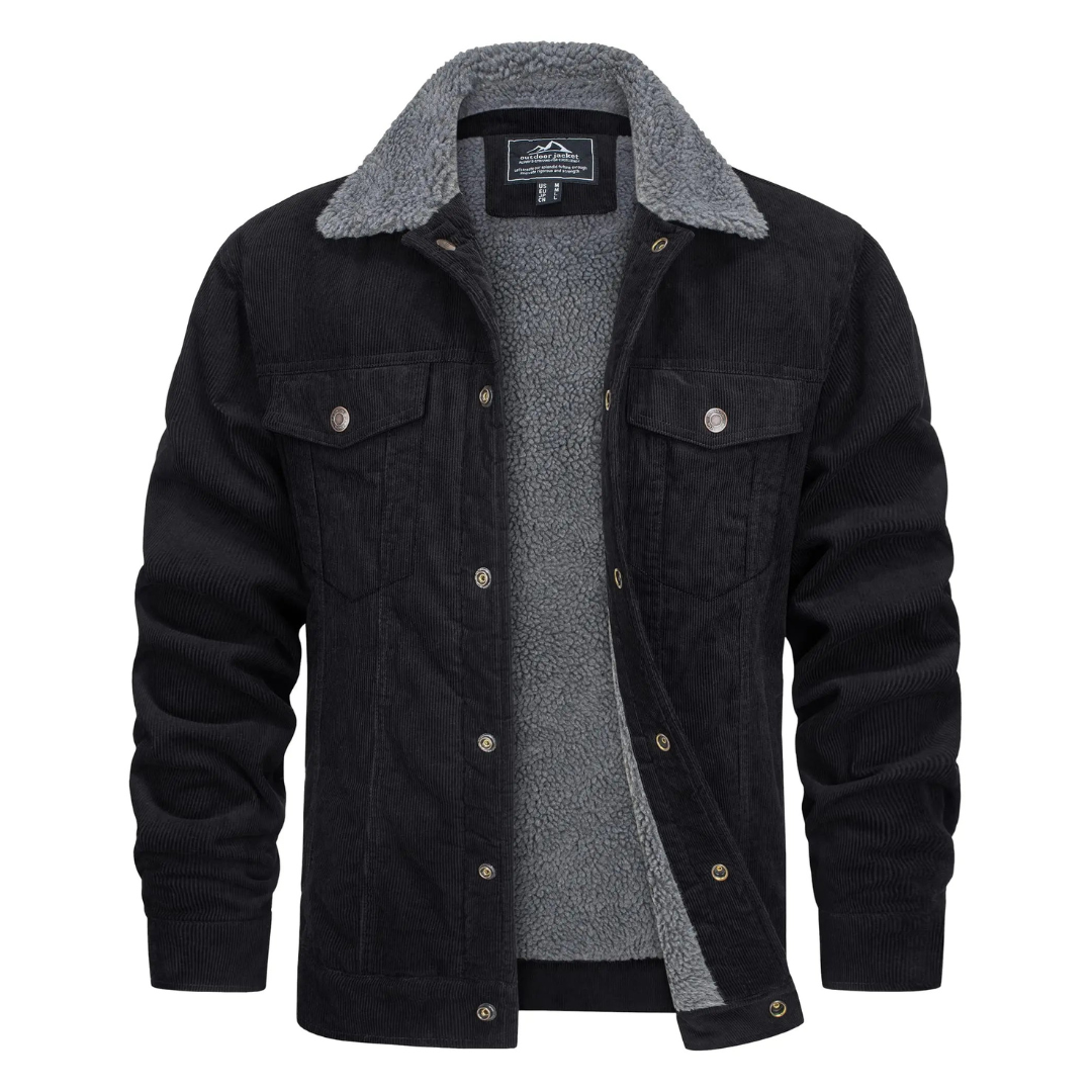 Men's insulated hooded jacket in black — alternate view