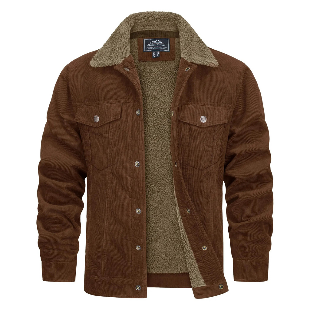Men's insulated hooded jacket in brown — additional view