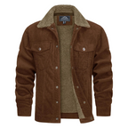 Men's insulated hooded jacket in brown — additional view