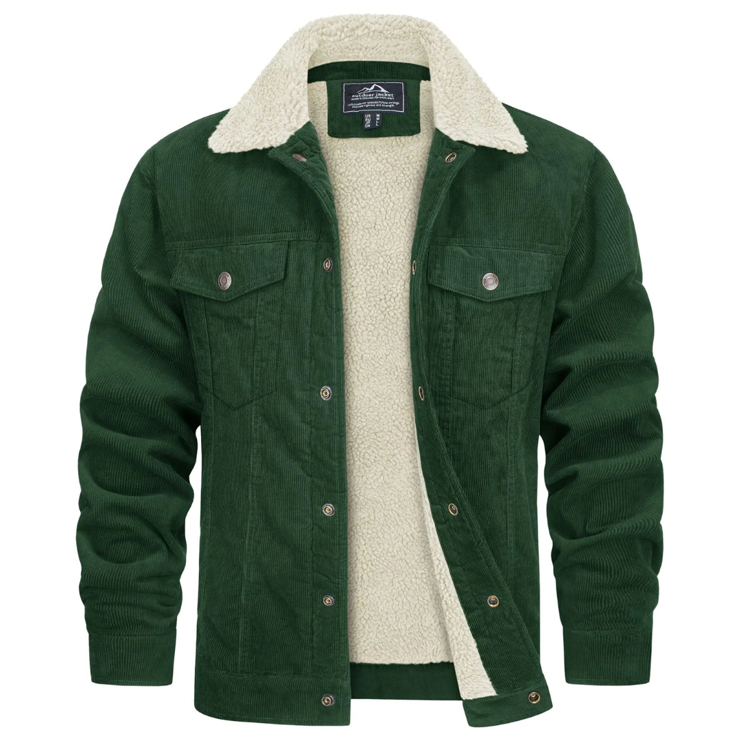 Men's insulated hooded jacket in military green — additional view