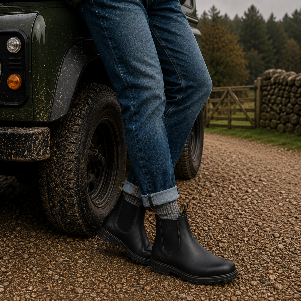 Men's slip-on chelsea boots — detail view